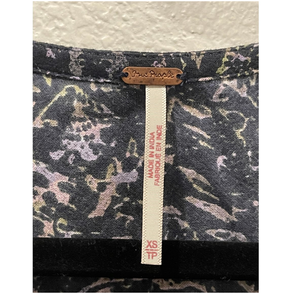 FREE PEOPLE On A Quest Navy Purple Boho Floral Jumpsuit - Picture 3 of 7